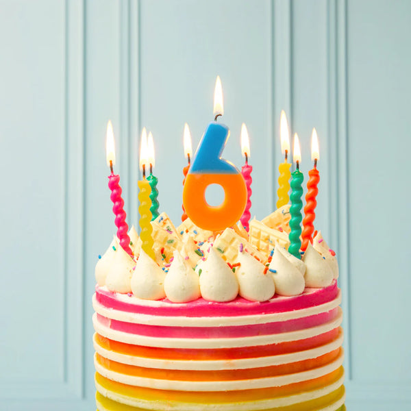 Colourful Rainbow Bright Twirl Cake Candles