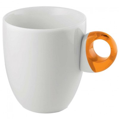 Guzzini Orange and White Acrylic and Porcelain Mug Feeling