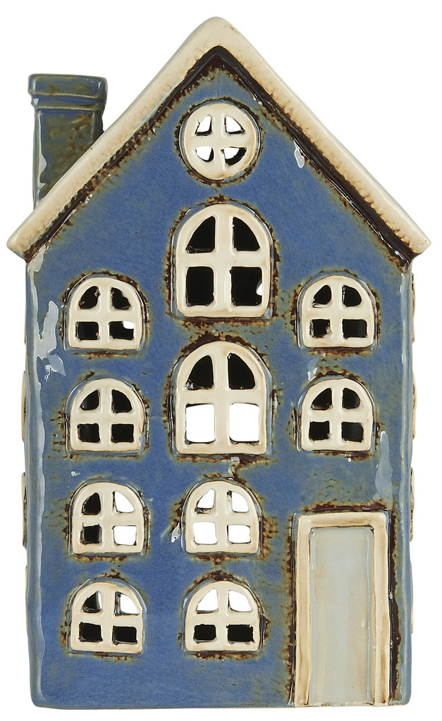 Nyhavn House Tealight Holder in Navy Blue