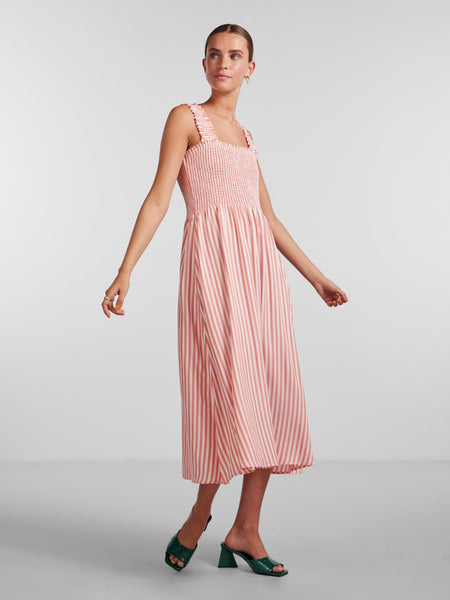 Korah Strap Midi Dress Hot Coral