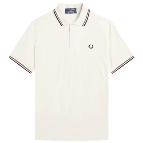 Twin Tipped Polo Shirt M12 Ecru Nut Flake Navy