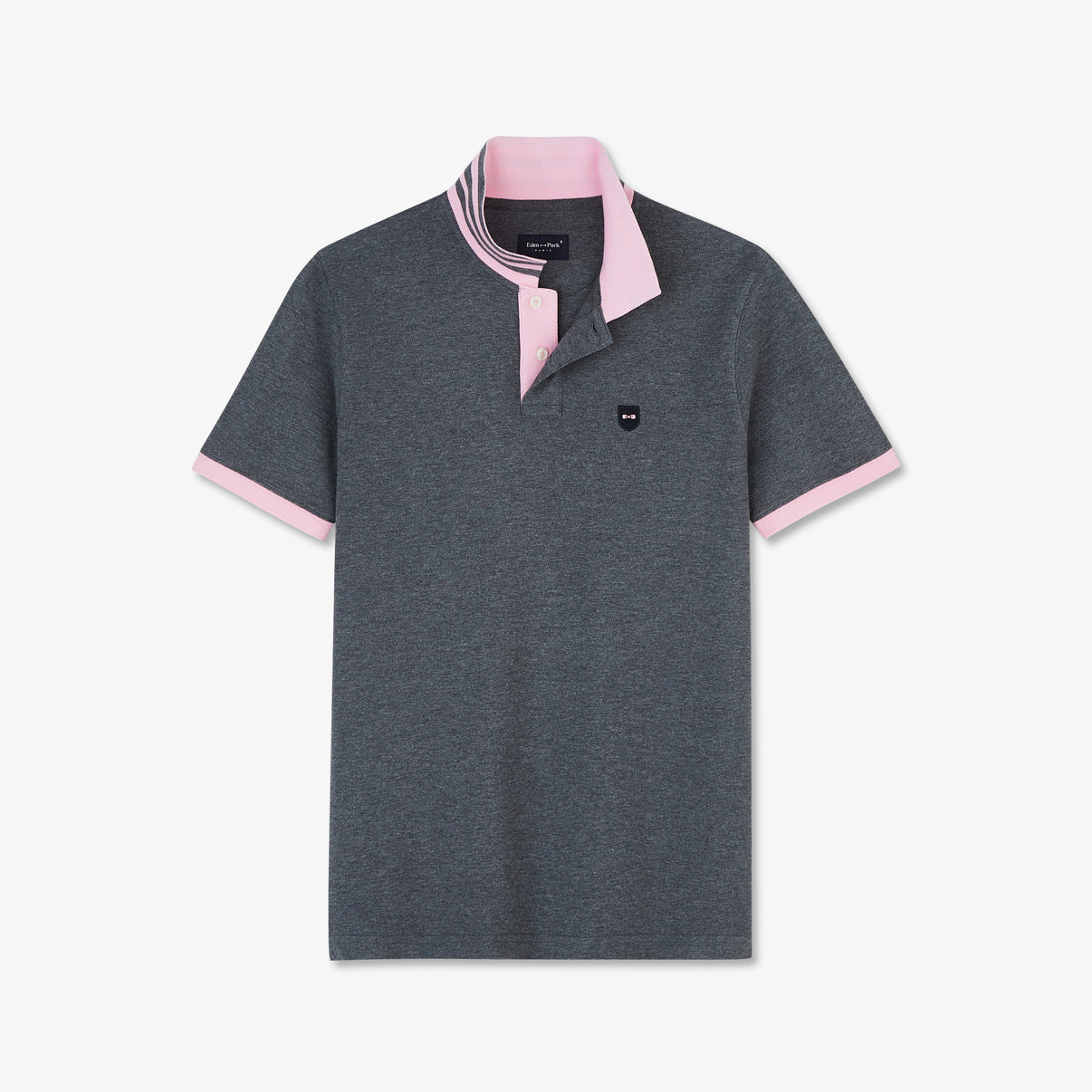 Grey Contrast Polo Shirt