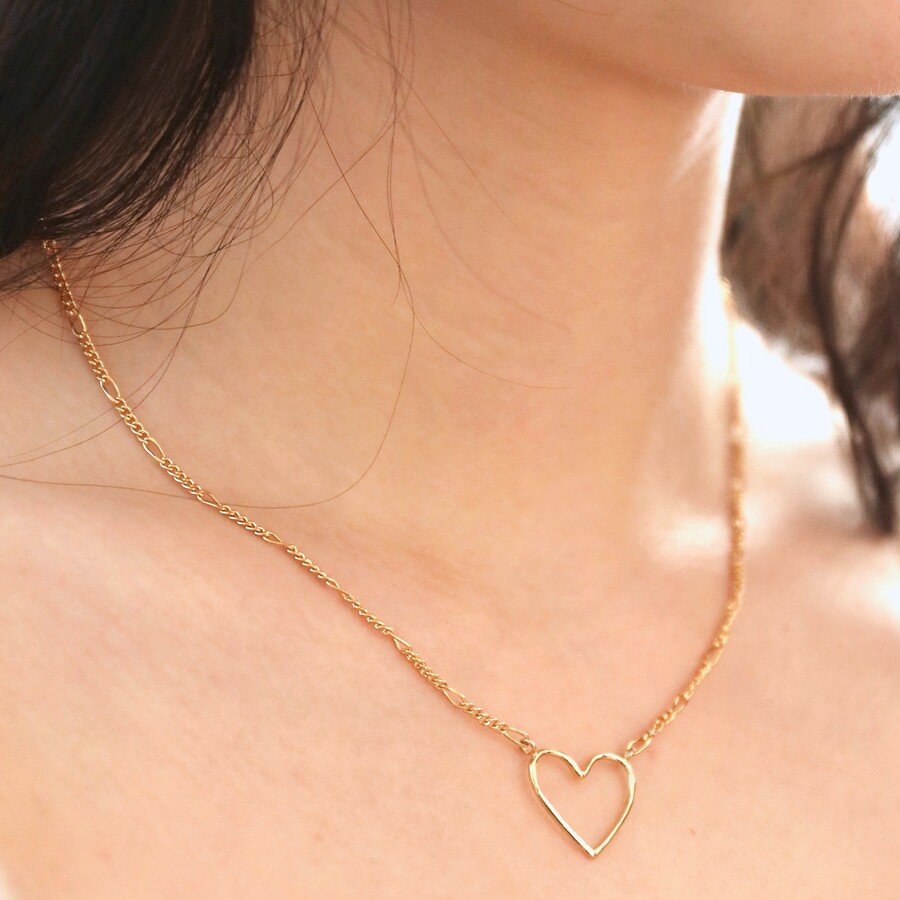 Outline Heart Necklace in Gold IV6492