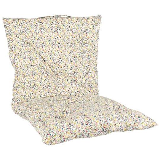 Ib Laursen Mattress Cushion Anna W/small Yellow, Light Pink, Blue And Red Flowers