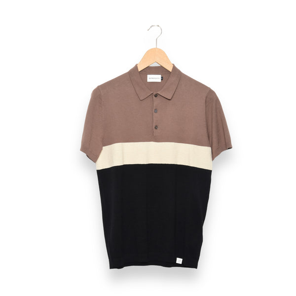 Knitted Silk Structure Polo Brown Lentil