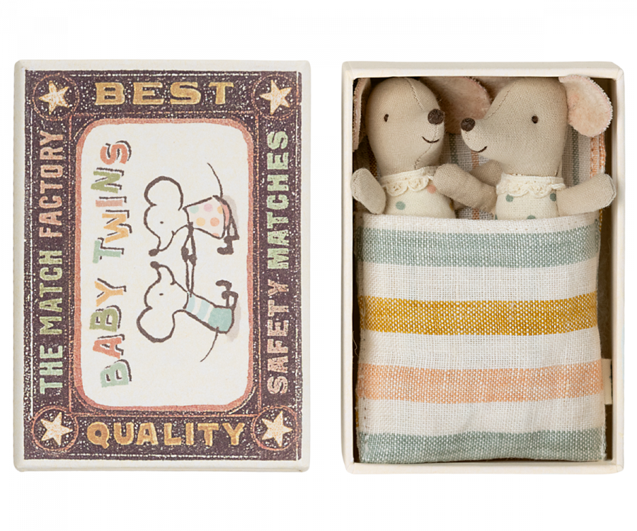 Twins 2023 Baby Mice In Matchbox - Maileg