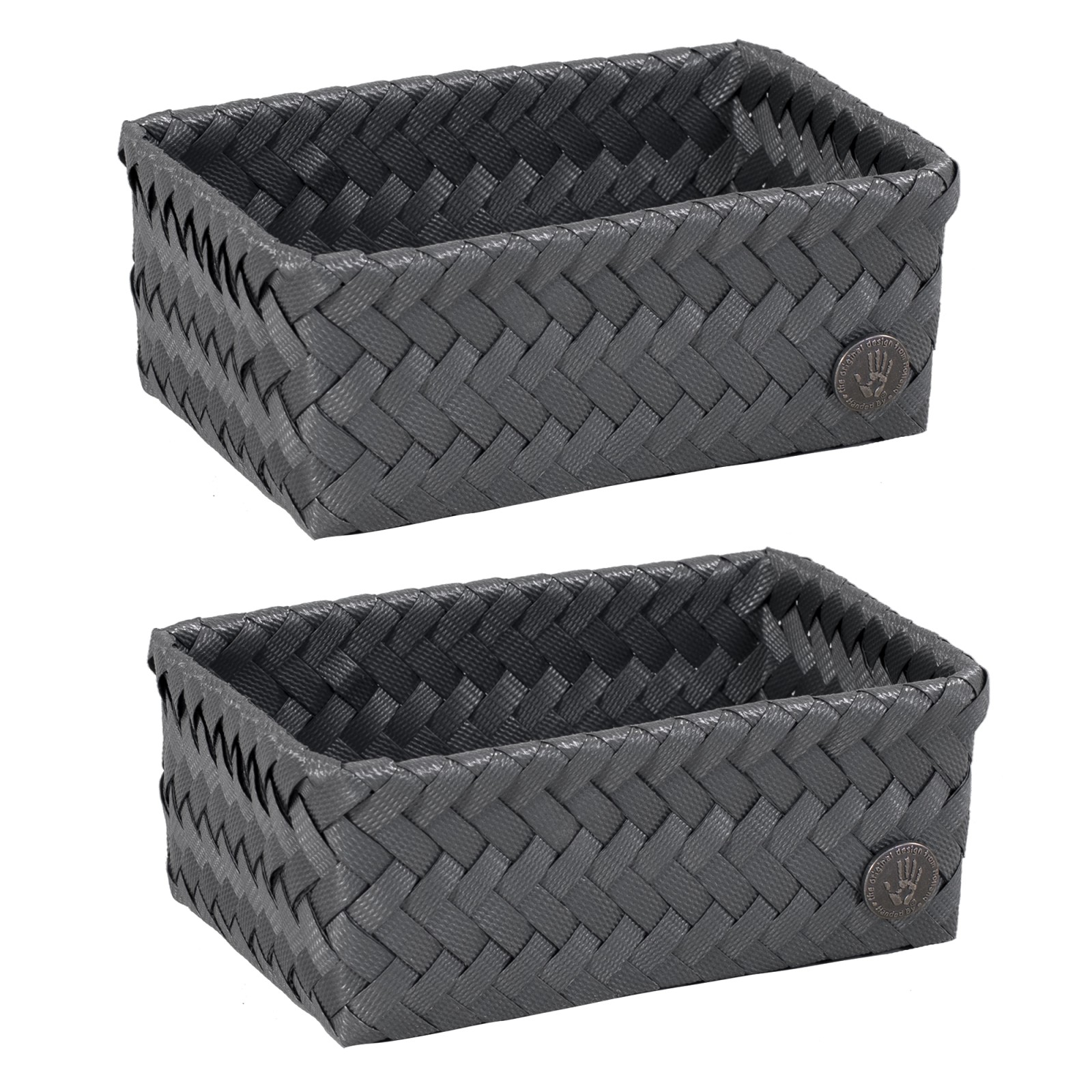 Handed By  Small Dark Grey Fit Open Storage Basket