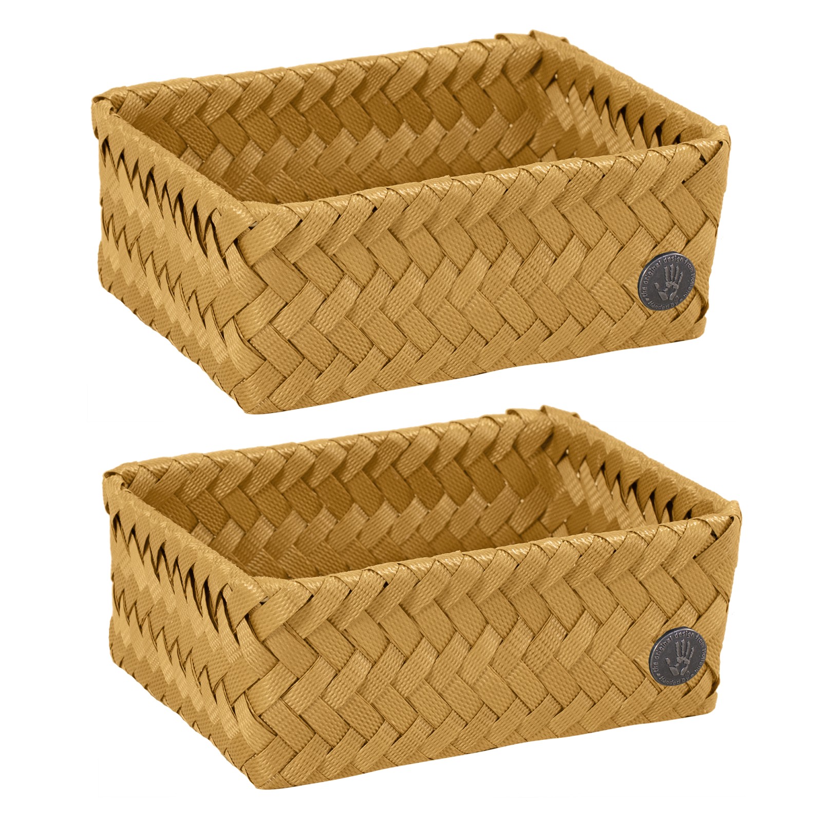 Handed By  Small Ochre Fit Open Storage Basket