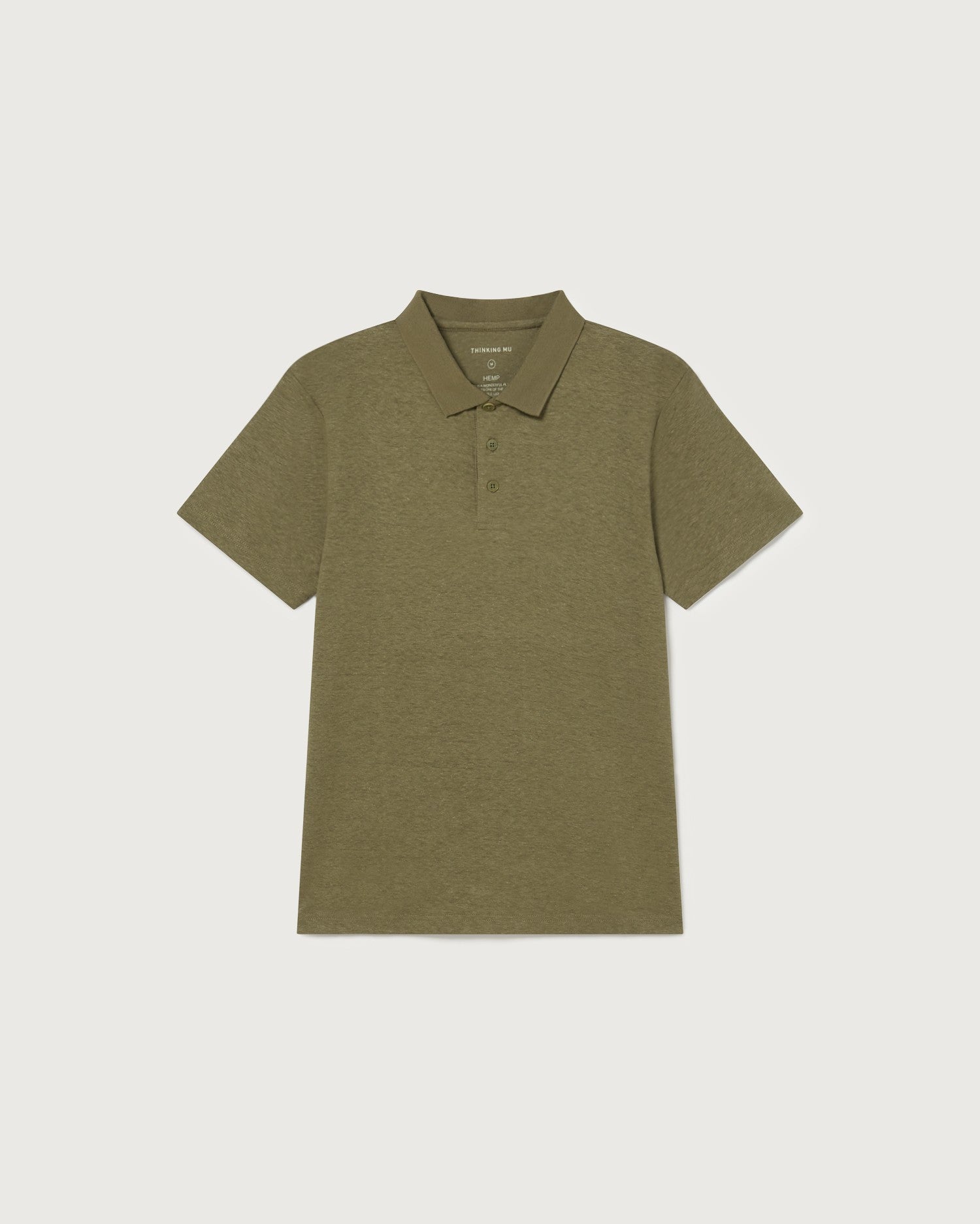 Khaki Green Hemp Polo Shirt