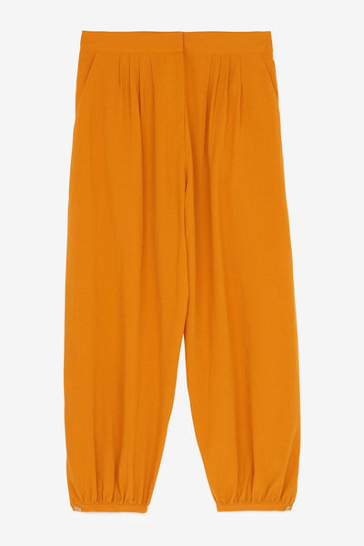 Burnt Orange Linen Blend Trousers