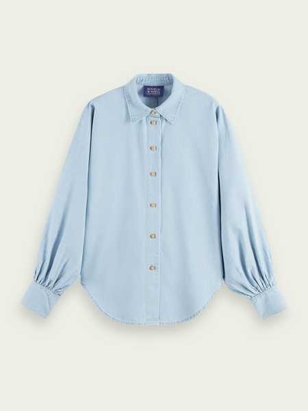 Balloon Sleeve Denim Shirt