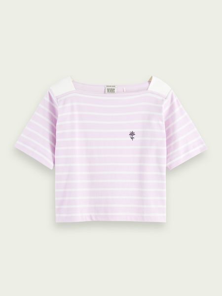 Lilac Boat Neck T Shirt