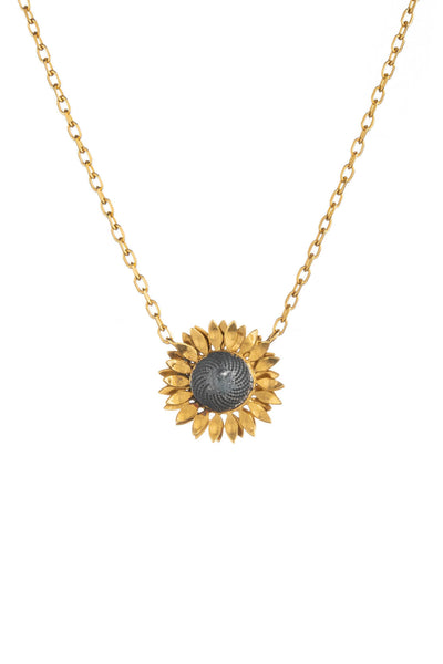 Sunflower Necklace In Gold