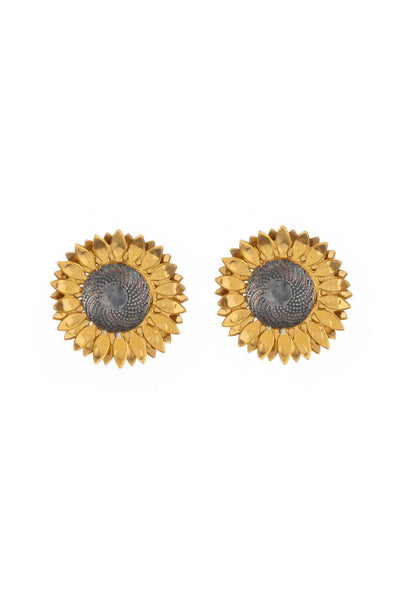 Sunflower Stud Earrings In Gold