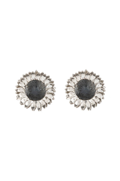 Amanda Coleman Sunflower Stud Earrings In Silver