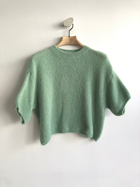 Cropped Mohair Jumper Sage Green