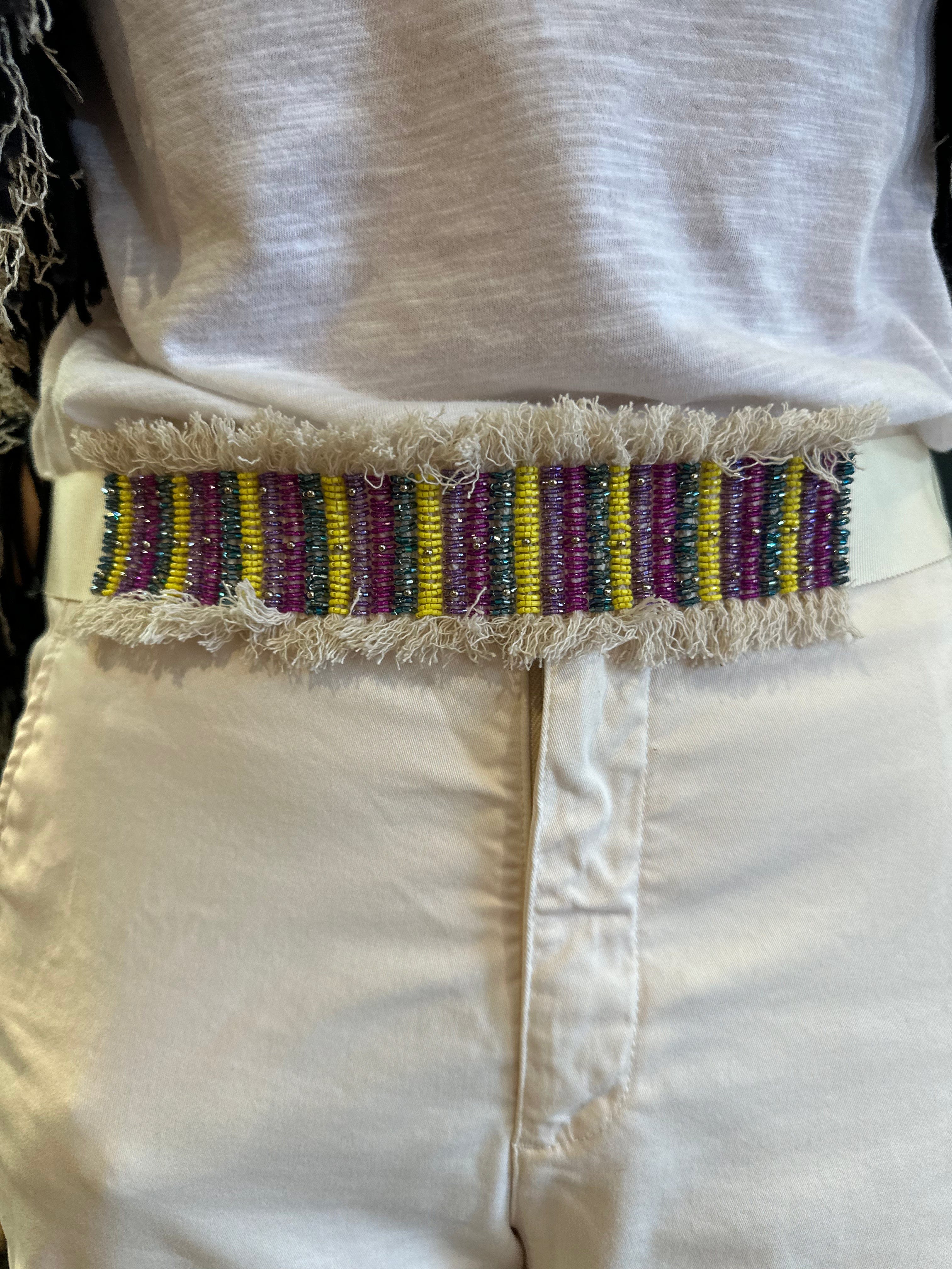 Pennyblack Alasca Belt In Multi Coloured Embroidery