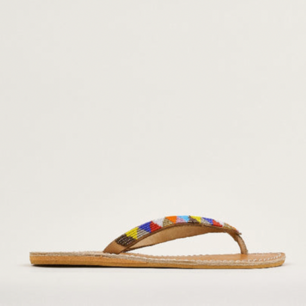 Seri Beaded Leather Sandal