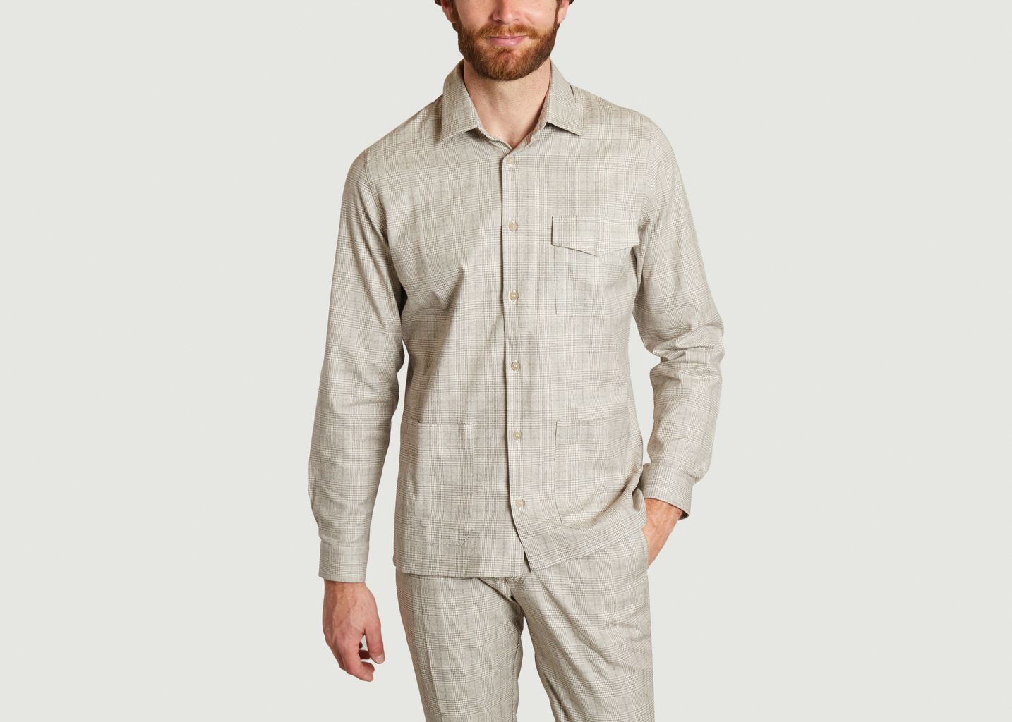 JagVi Rive Gauche Organic Cotton Checkered Overshirt