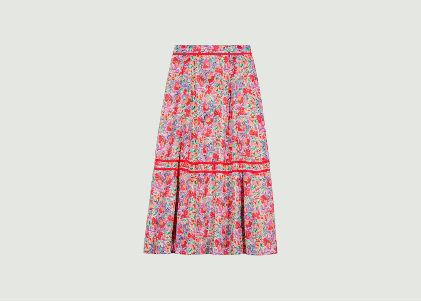 BA&SH Aliya Floral Print Midi Skirt