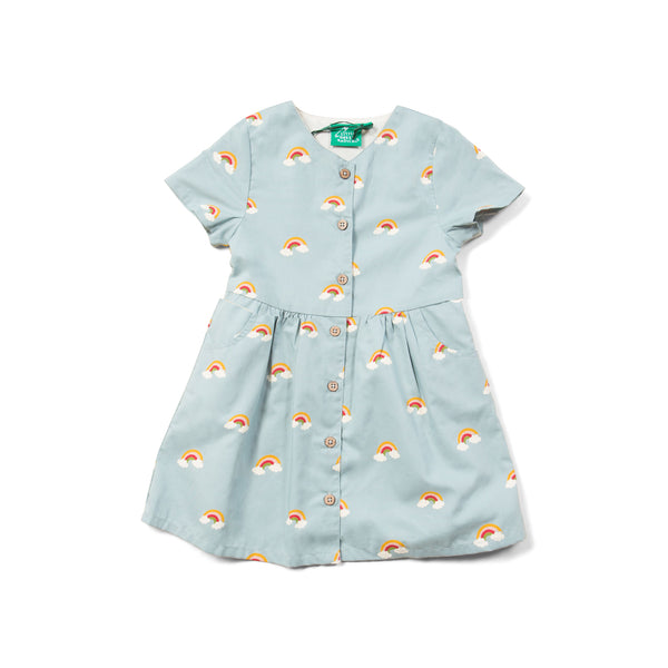 Over The Rainbow Button Through Short Sleeve Dress