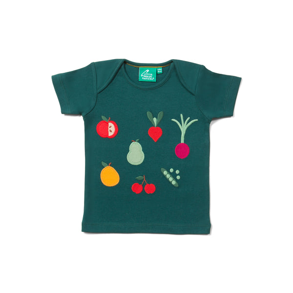Little Green Radicals Vegetable Patch Applique Short Sleeve T-shirt
