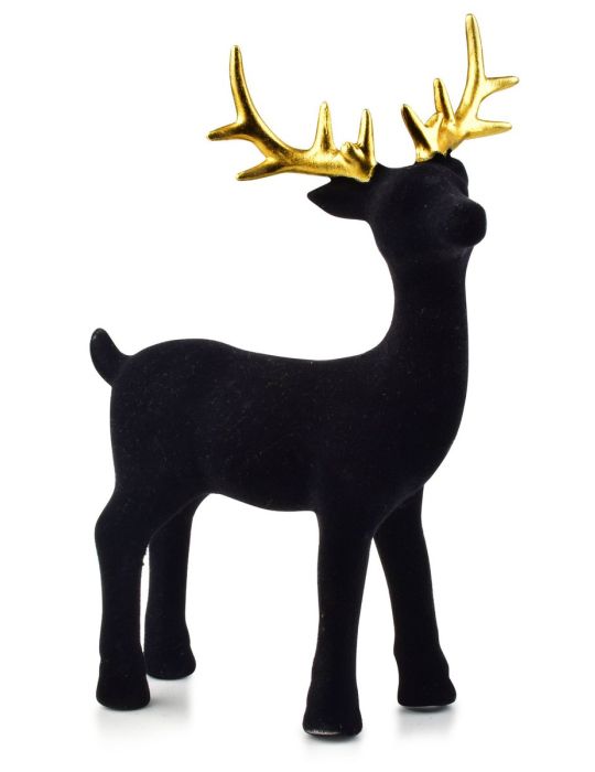 Silverview Decorative Reindeer Velvet Black Gold