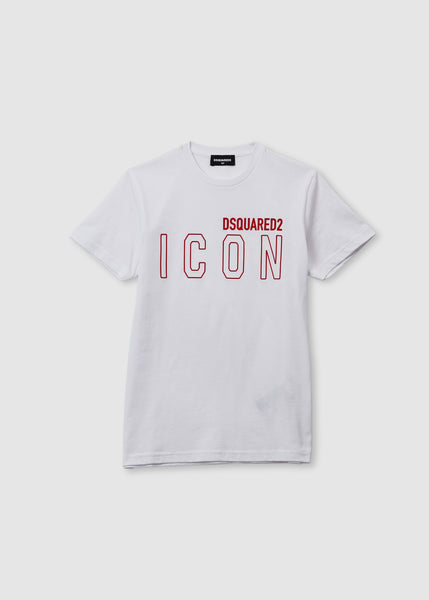 Dsquared2 Kids Icon Outline Logo T-shirt In White