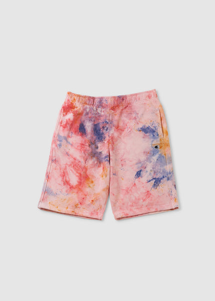 Champion Mens Tye Dye Long Bermuda Shorts In Raw Red