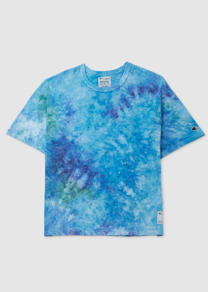 Champion Men's Tye Dye Crewneck T-shirt In Raw Blue