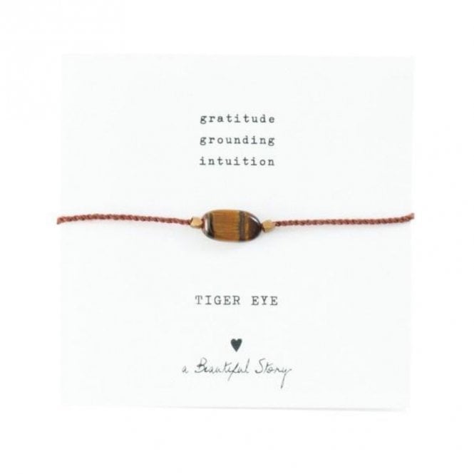 A Beautiful Story Gemstone Card Tiger Eye Bracelet