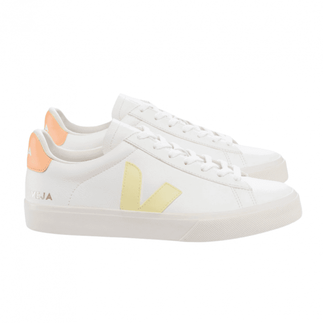 White Sun Peach Campo Chromefree Leather Trainers Sneakers