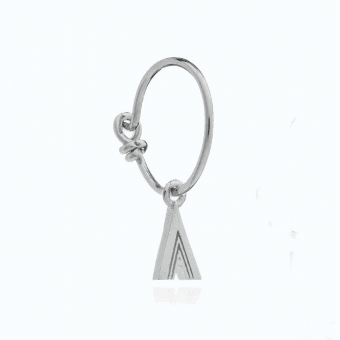 Silver Initial Hoop Earring