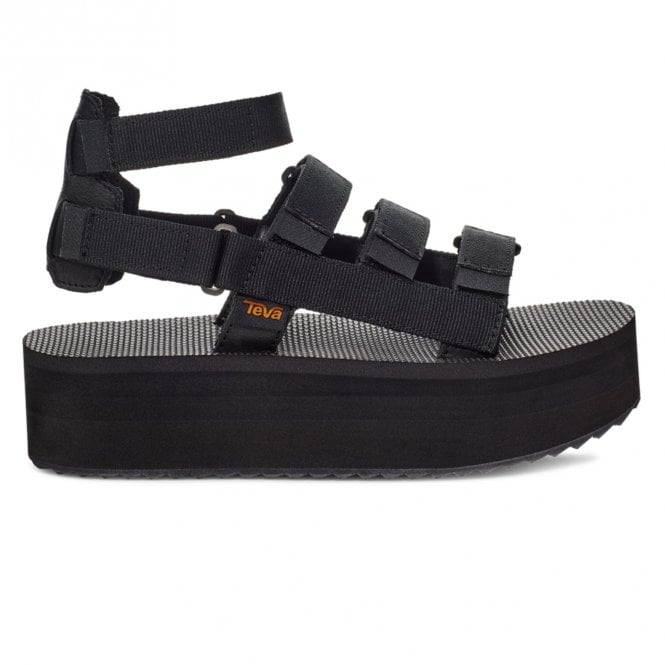 Black Flatform Mevia Sandals for Womens