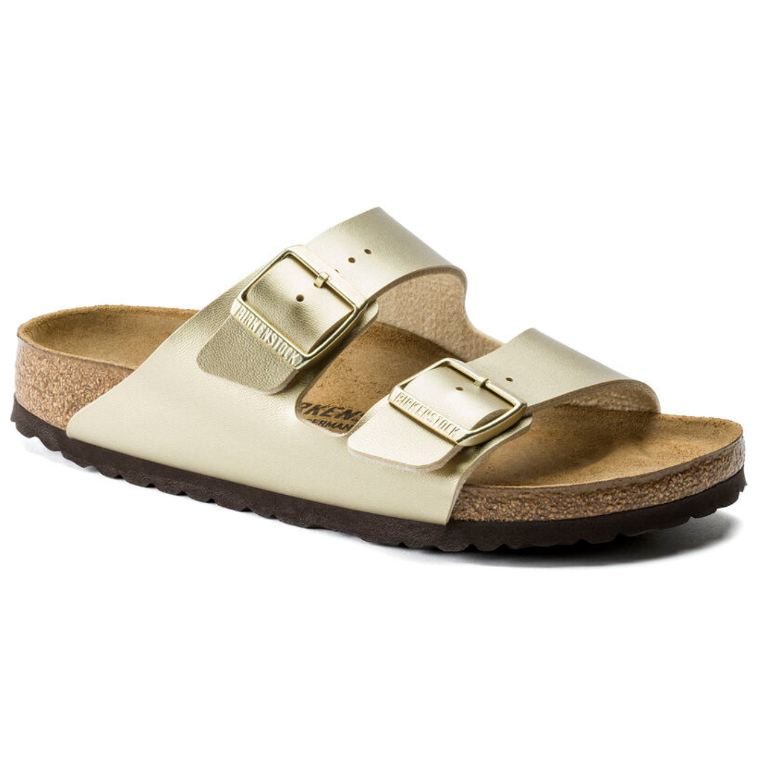 Gold Arizona Birko Flor Sandals