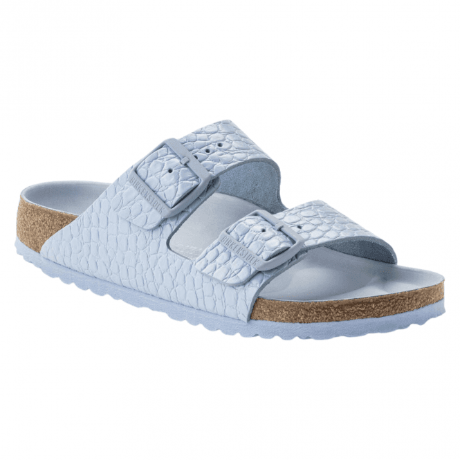 Dusty Blue Reptile Emboss Arizona Sandals