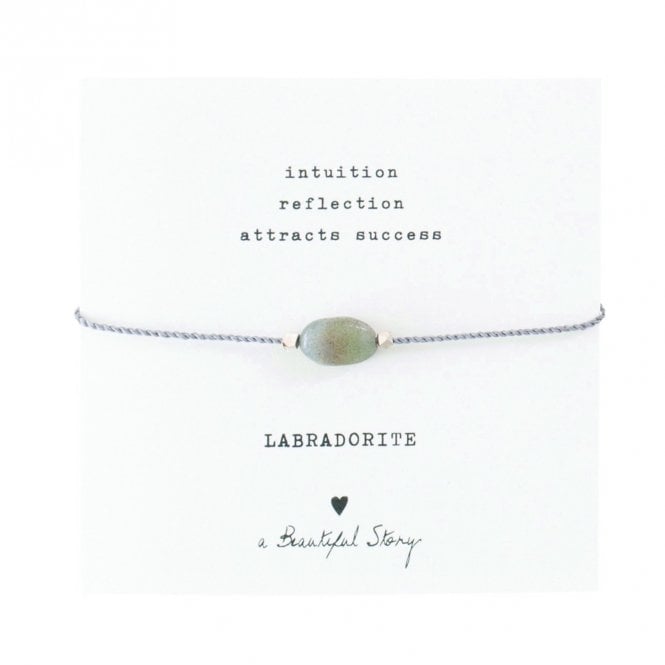 Silver Gemstone Card Labradorite Bracelet