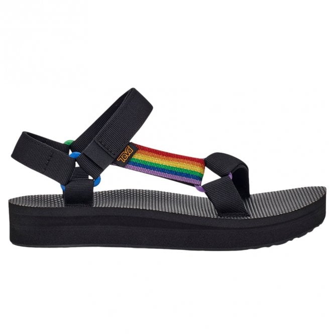 Black Rainbow Midform Universal Pride Sandals for Womens