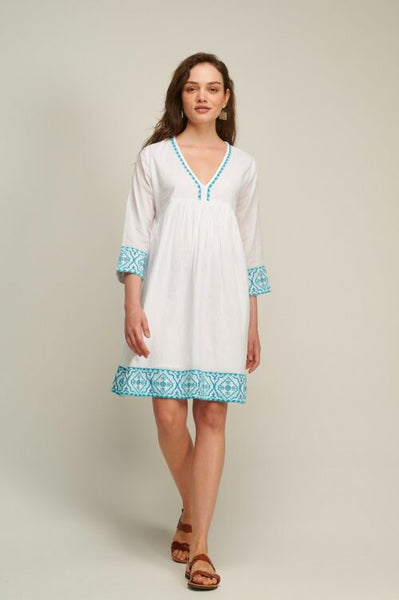 White Aqua Romana Tunic