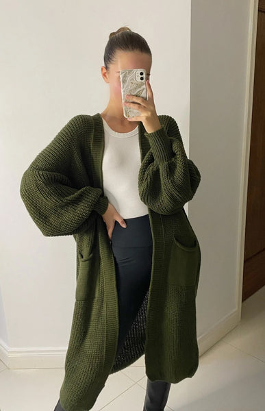 Khaki Selma Cardigan