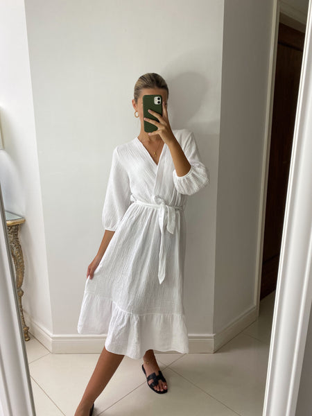 White Mila Wrap Dress