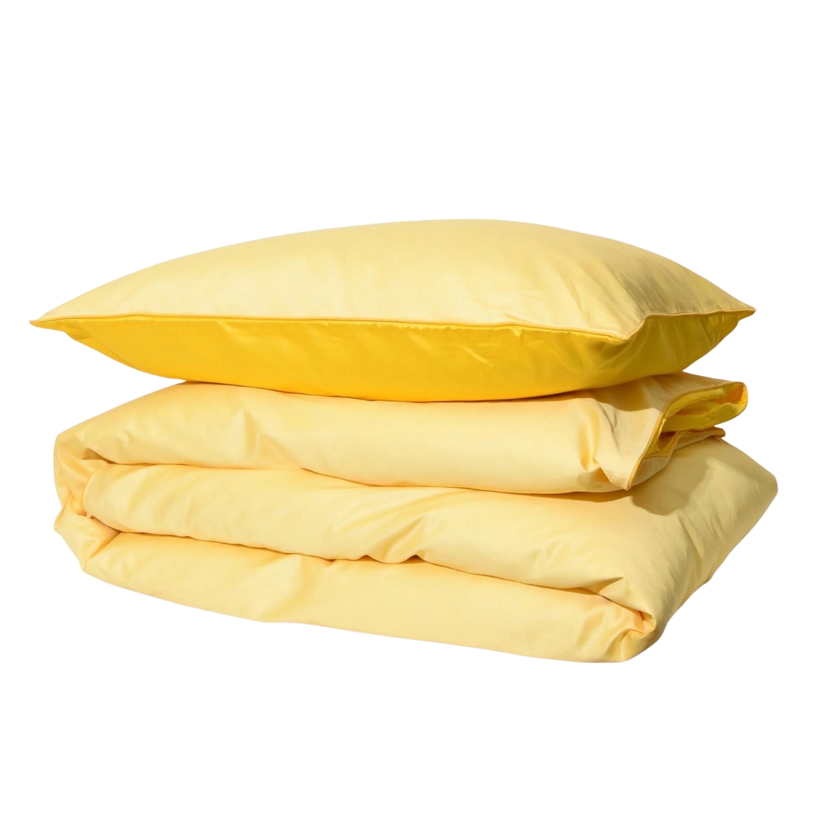 Sateen Cotton Double Duvet Set - Yellow