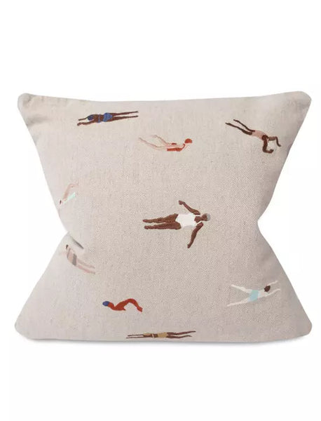 Fine Little Day Swimmers Embroidered Cushion Cover Only | 48x48 Cm