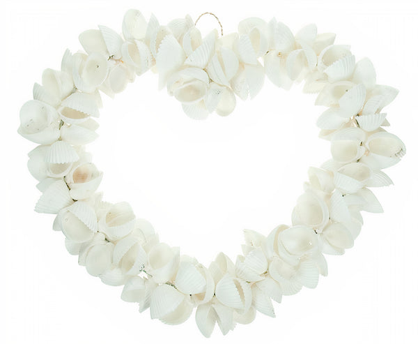 Quay White Shell Heart Wreath Large