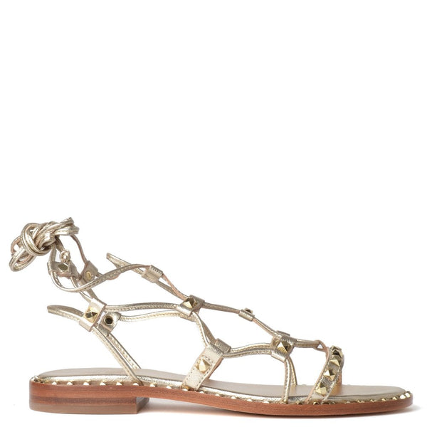 Paloma Lace Up Sandal Light Gold