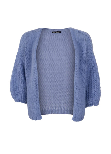 Casey Open Knit Cardigan - Soft Blue