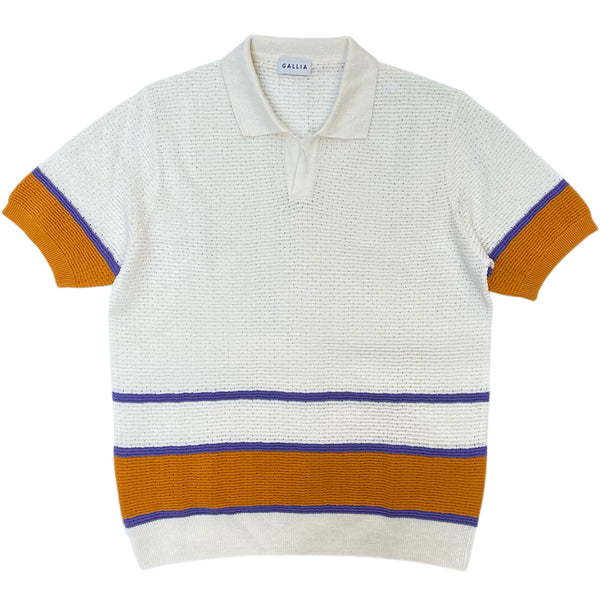 Cooke Luxury Striped Polo White