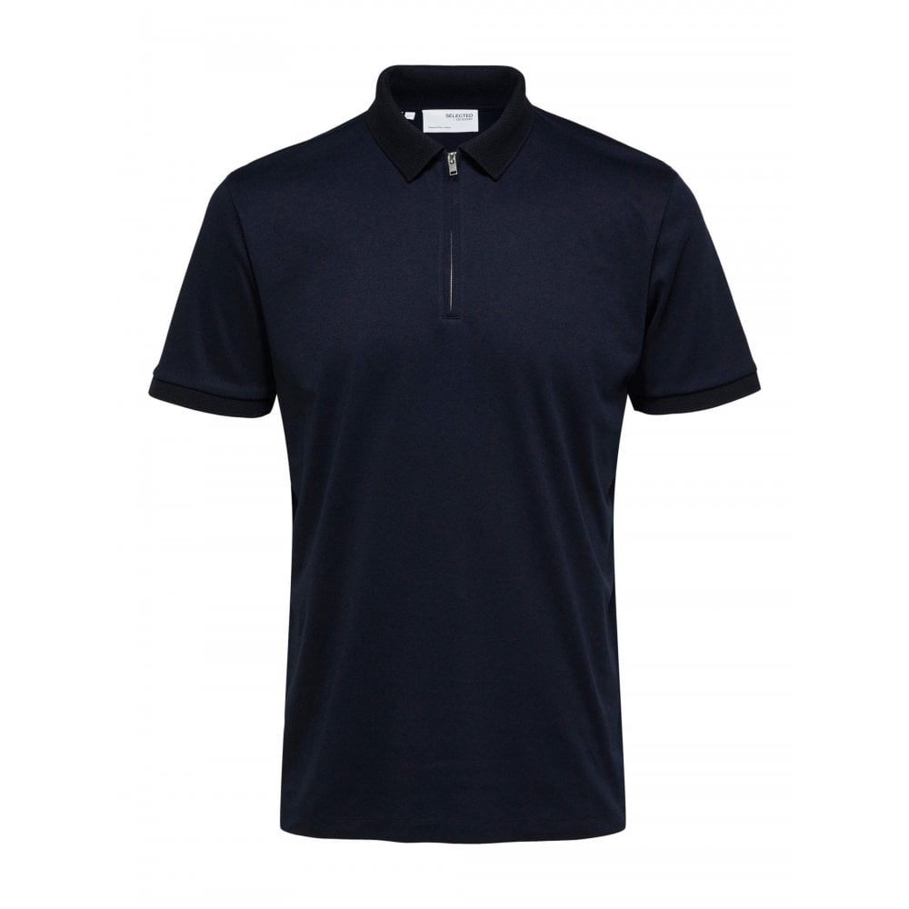 Navy Fave Zipped Polo Shirt