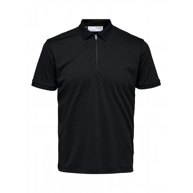 Black Fave Zipped Polo Shirt