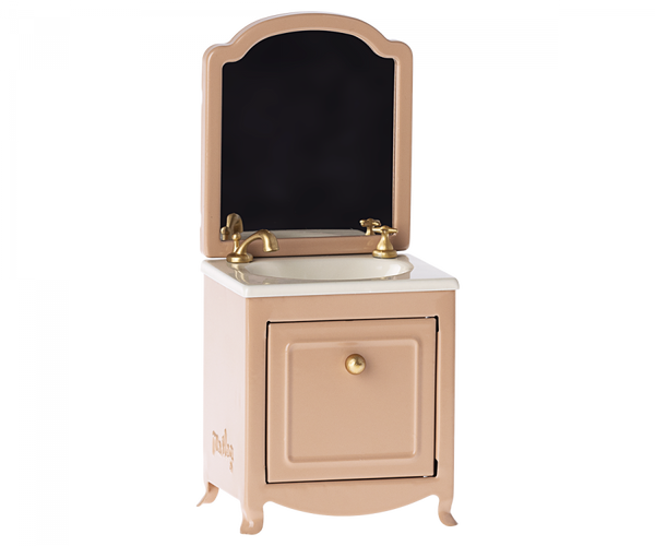 Dark Powder Sink Dresser with Mirror Mouse